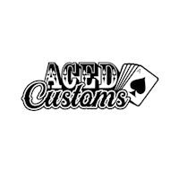 aced customs logo on a white background